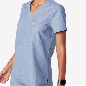 Figs Catarina One-Pocket Scrub Top Heather Indigo (M)